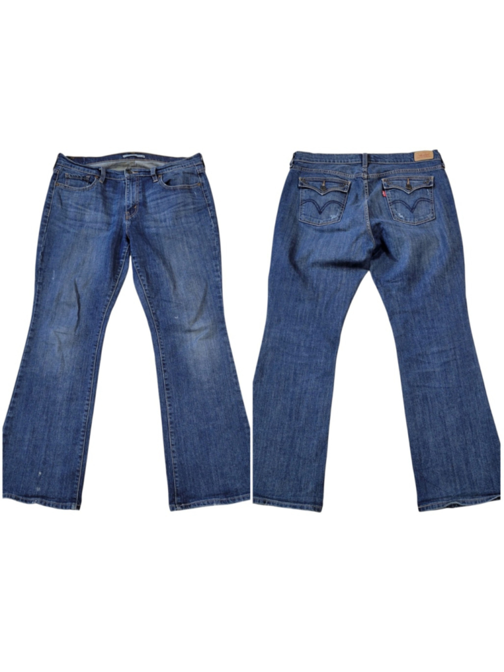 Levi's 515 Bootcut Jeans Women's Cotton Elastane Blend Blue 12 S/C Flap Pockets